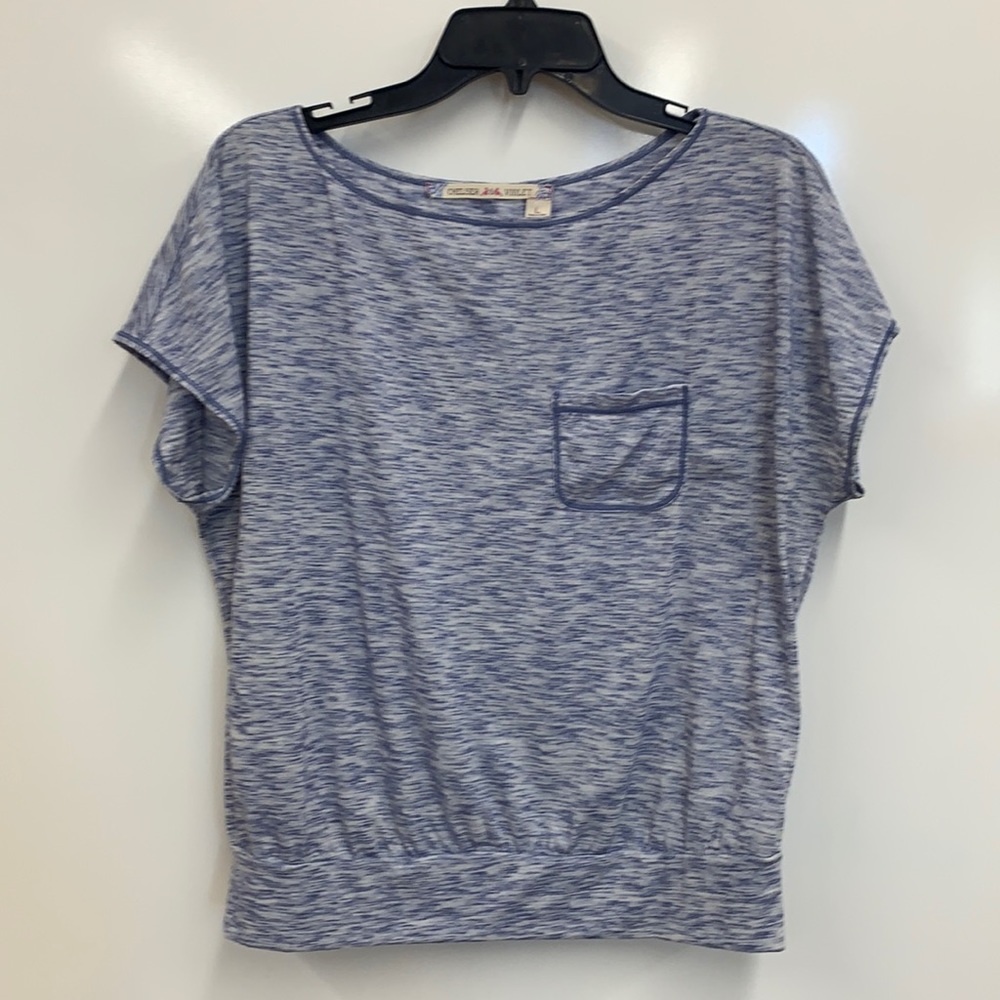 Chelsea & Violet heather blue shirt. L. Exc Cond.